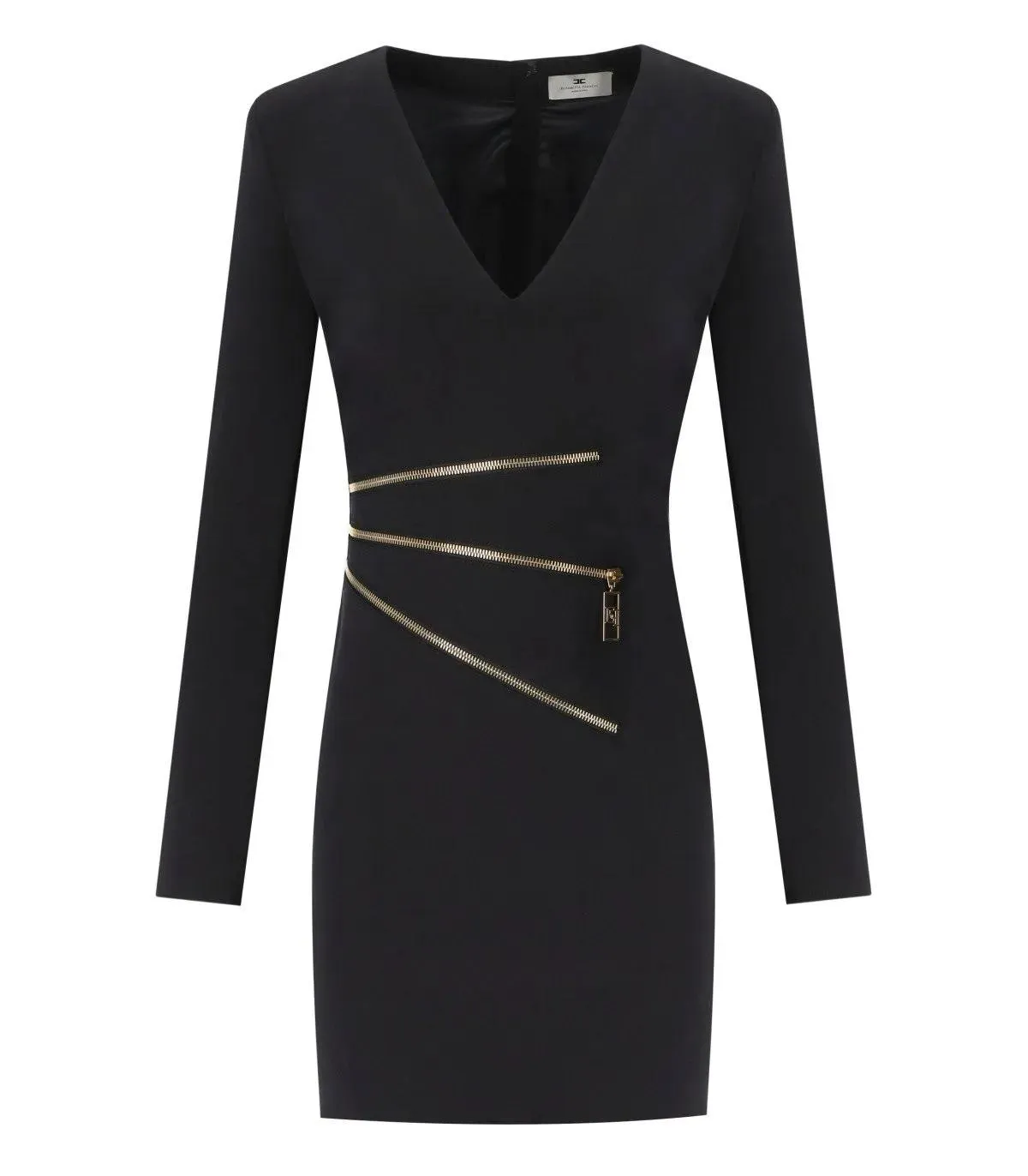   Elisabetta Franchi  ELISABETTA FRANCHI SCHWARZES MINIKLEID MIT REISSVE schwarz  Kleider 