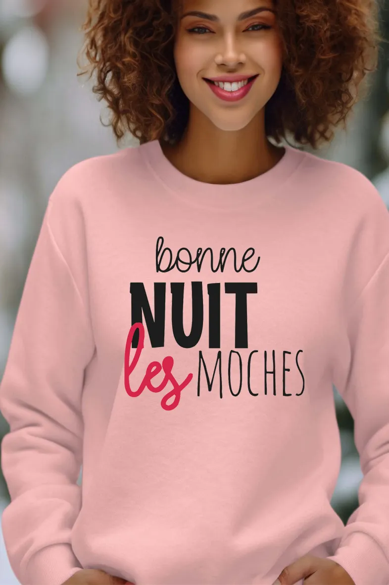 Gute Nacht – Damen-Sweatshirt mit Rundhalsausschnitt