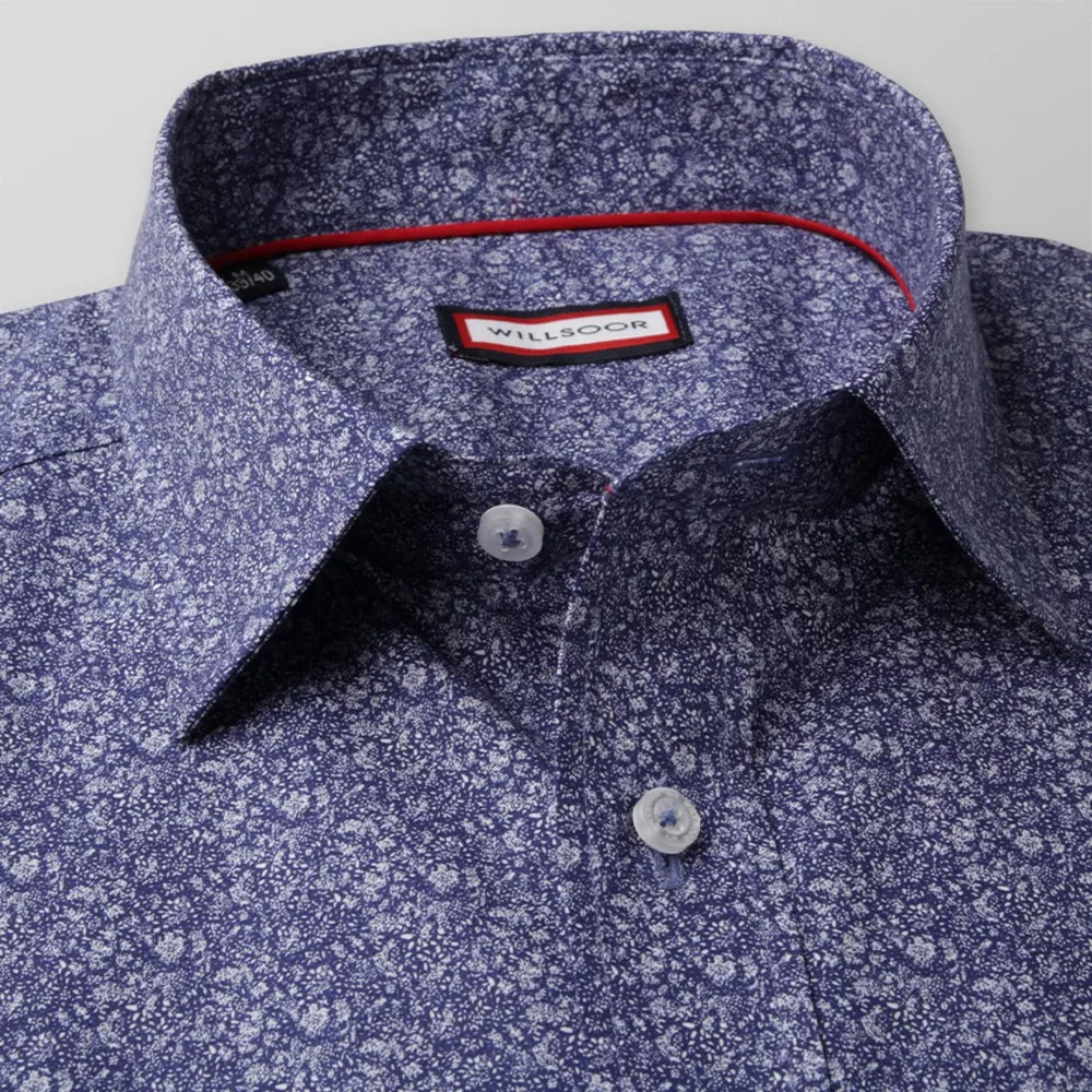 Herren Slim fit Hemd (Körperhöhe 176-182) 8340 in blue farbe mit Design