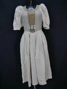 Hochalm beige mit Puffärmel großartig süßes Landhaus Kleid Trachten Gr.34