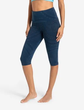 Yoga Leggings Capri Mandala - dunkelblau